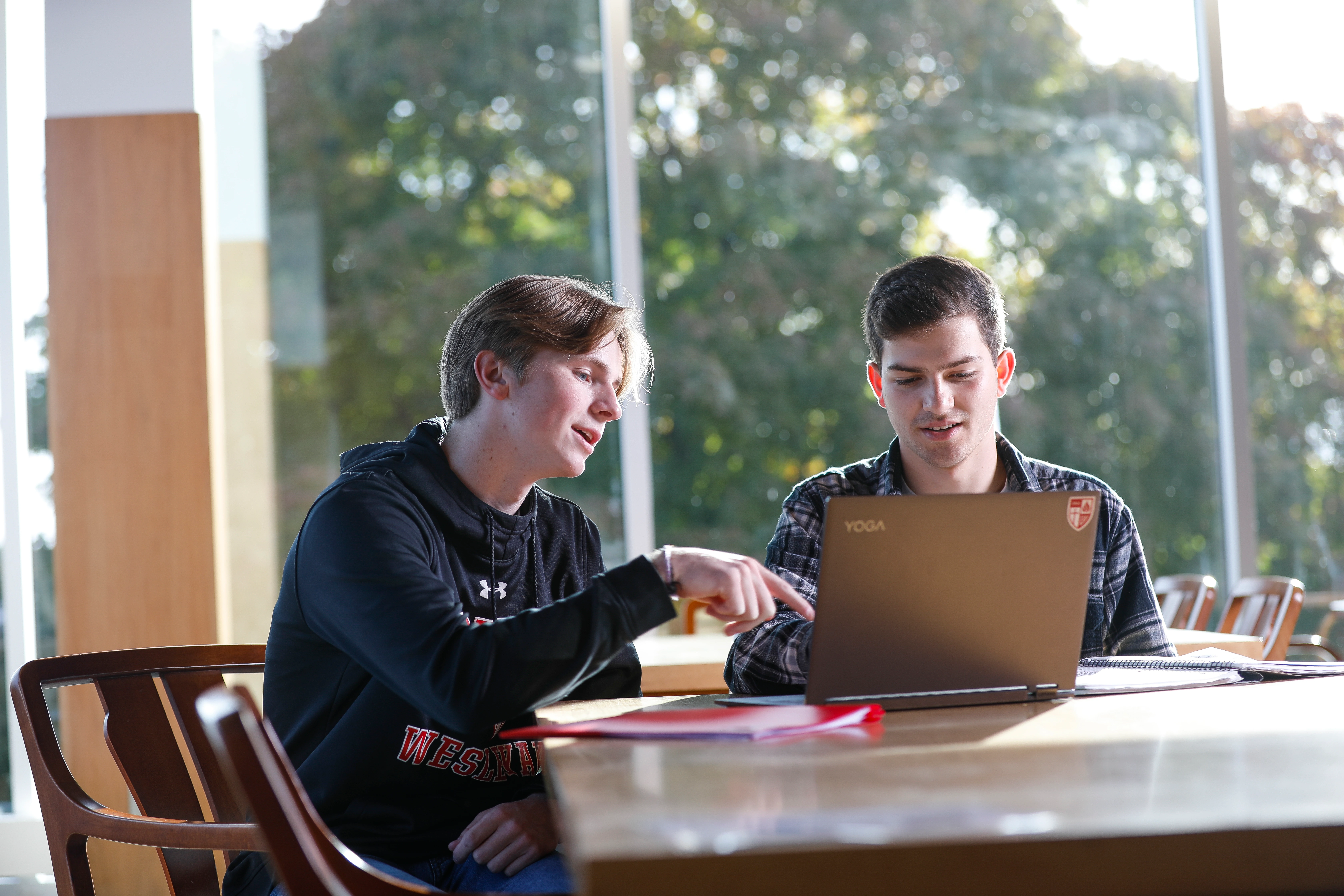 Two students discussing