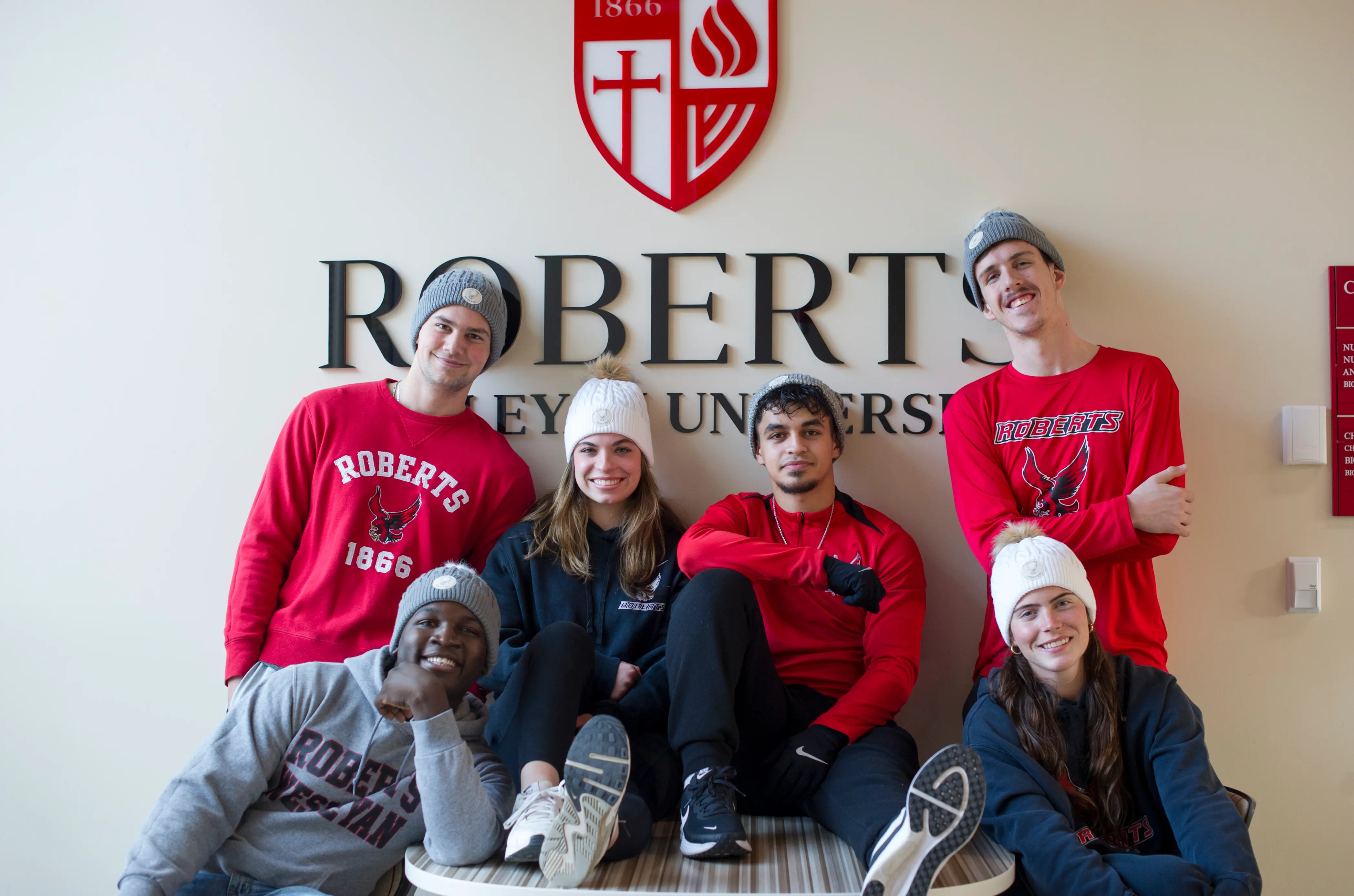 Students with cute hats