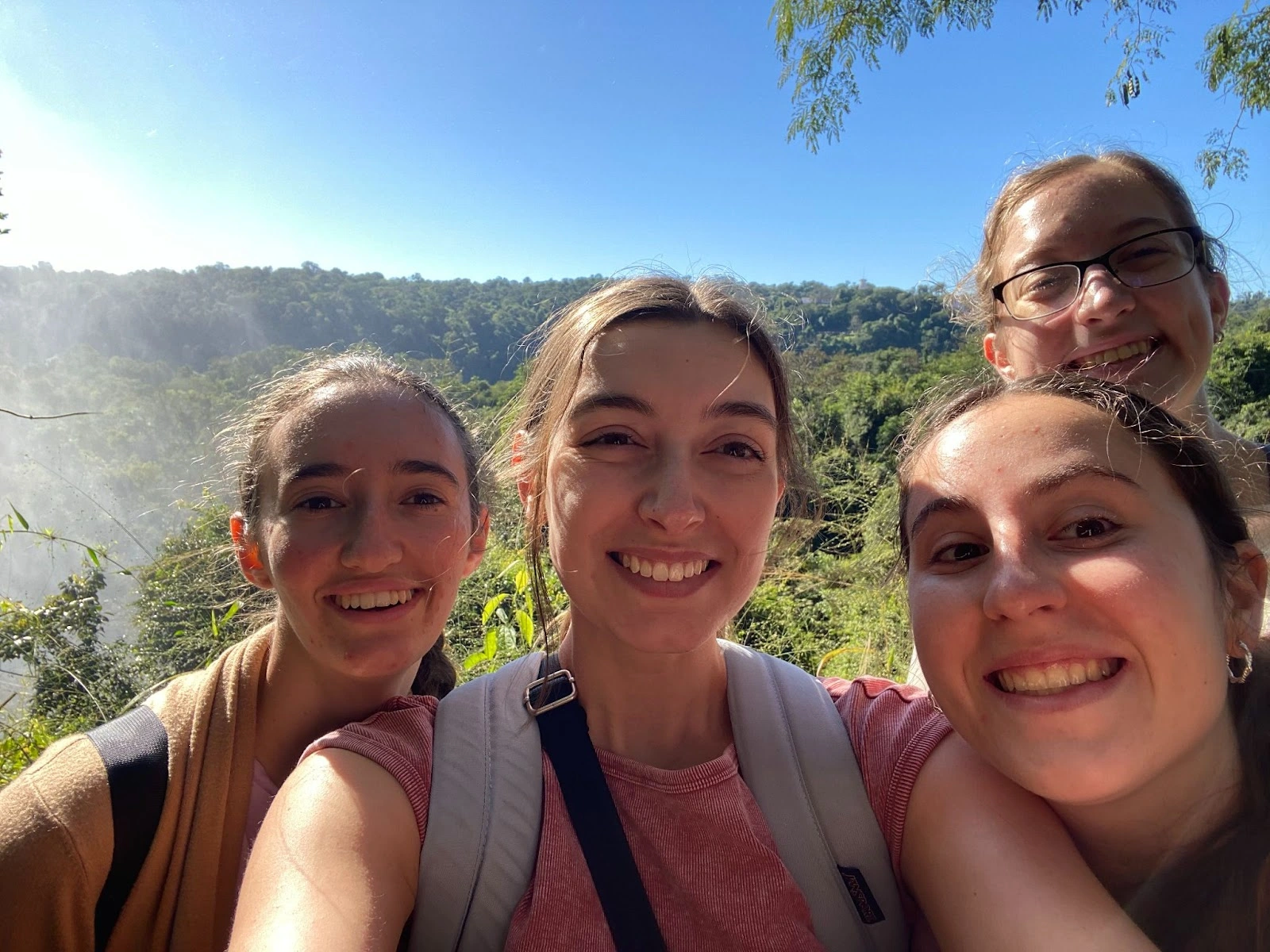 Emma and classmates in Brazil