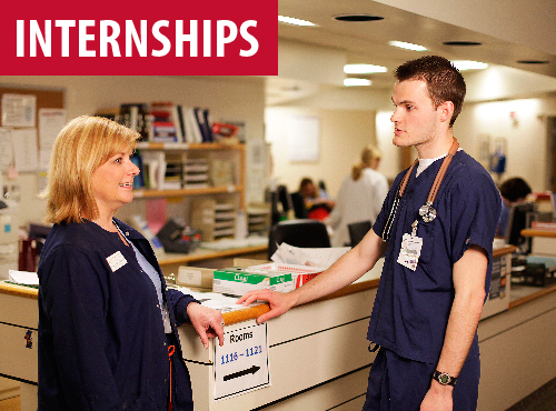 2 nurses with the word Internships